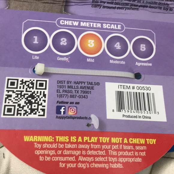 Happy Tails Critterz TIGER Adventure Plush Dog Toy NEW - Picture 5 of 7